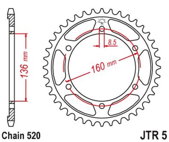 3 499 р. Звезда цепного привода JTR5 47 DID JT jtr5.47  с доставкой в г. Кемерово