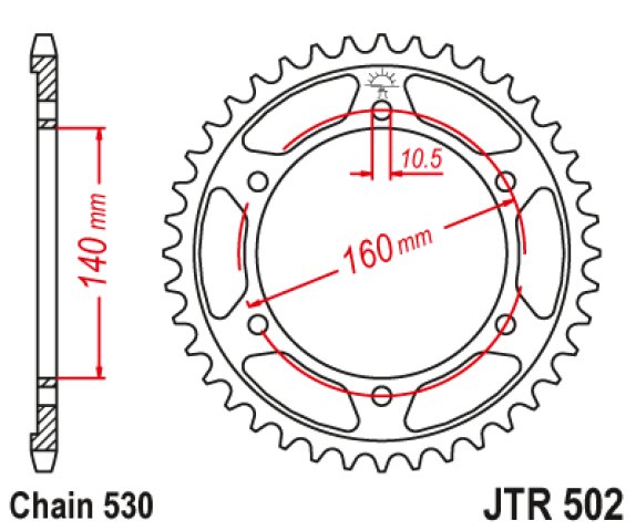 4 399 р. Звезда цепного привода JTR502 44 DID JT jtr502.44  с доставкой в г. Кемерово