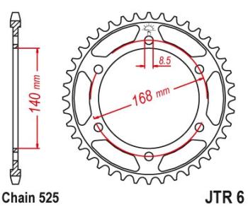 4 599 р. Звезда цепного привода JTR6 47 DID JT jtr6.47  с доставкой в г. Кемерово. Увеличить фотографию 1