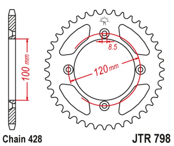2 599 р. Звезда цепного привода JTR798.47 DID JT jtr798.47  с доставкой в г. Кемерово