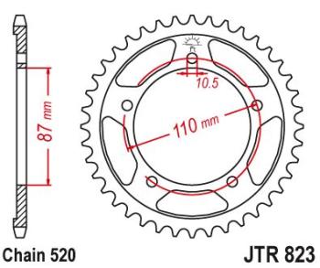 3 999 р. Звезда цепного привода JTR823 46 DID JT jtr823.46  с доставкой в г. Кемерово. Увеличить фотографию 1