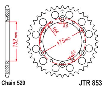 3 699 р. Звезда цепного привода JTR853.49 DID JT jtr853.49  с доставкой в г. Кемерово. Увеличить фотографию 1
