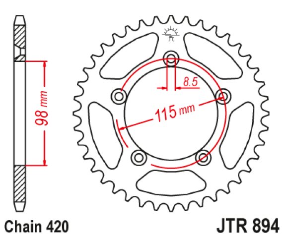 2 799 р. Звезда цепного привода JTR894.48 DID JT jtr894.48  с доставкой в г. Кемерово