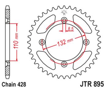 2 599 р. Звезда цепного привода JTR895.46 DID JT jtr895.46  с доставкой в г. Кемерово. Увеличить фотографию 1