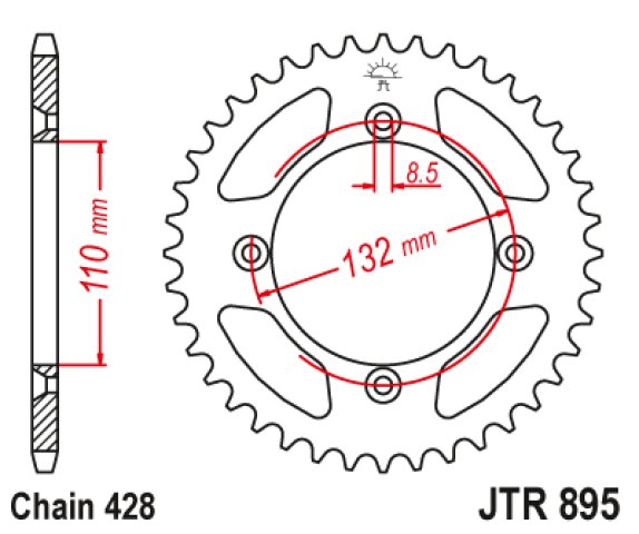 2 599 р. Звезда цепного привода JTR895.46 DID JT jtr895.46  с доставкой в г. Кемерово