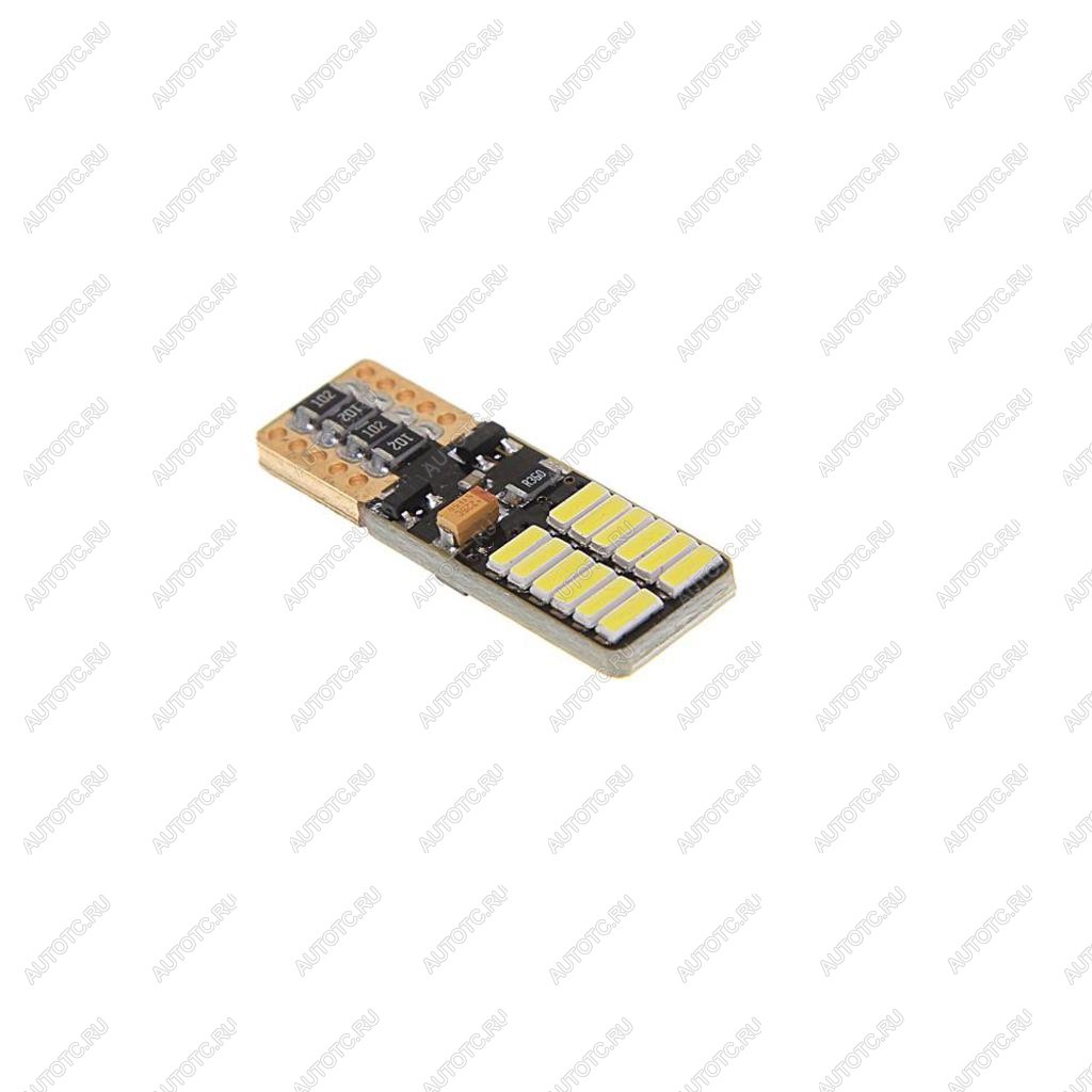 51 р. Лампа светодиодная 12V W5W T10 W2.1x9.5d 6000K 24 LED с обманкой CANbus MEGAPOWER MEGAPOWER-AUTOMOTIVE 70329w  с доставкой в г. Кемерово