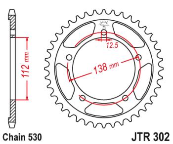 4 289 р. Звезда цепного привода JTR302 44ZBK  jtr302.44zbk  с доставкой в г. Кемерово. Увеличить фотографию 1