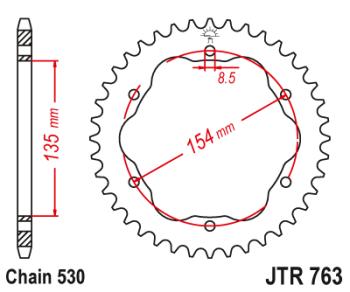4 499 р. Звезда цепного привода JTR763 40  jtr763.40  с доставкой в г. Кемерово. Увеличить фотографию 1