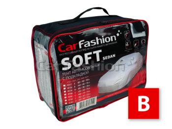 3 499 р. Тент на автомобиль (M) 440х146х115 см серебристый Sedan Soft B CARFASHION  с доставкой в г. Кемерово. Увеличить фотографию 1