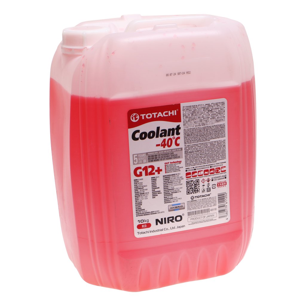 2 099 р. Антифриз красный -40C 10кг G12+ NIRO Coolant TOTACHI  с доставкой в г. Кемерово