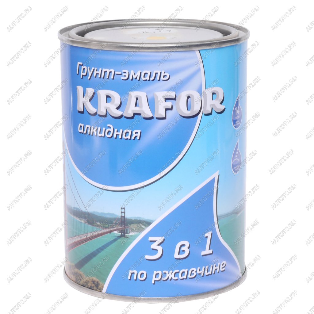 579 р. Грунт-эмаль по ржавчине желтый 1л KRAFOR  с доставкой в г. Кемерово