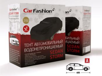 2 999 р. Тент на автомобиль (M) 380х145х115 см черный Sedan Strom A CARFASHION  с доставкой в г. Кемерово. Увеличить фотографию 1