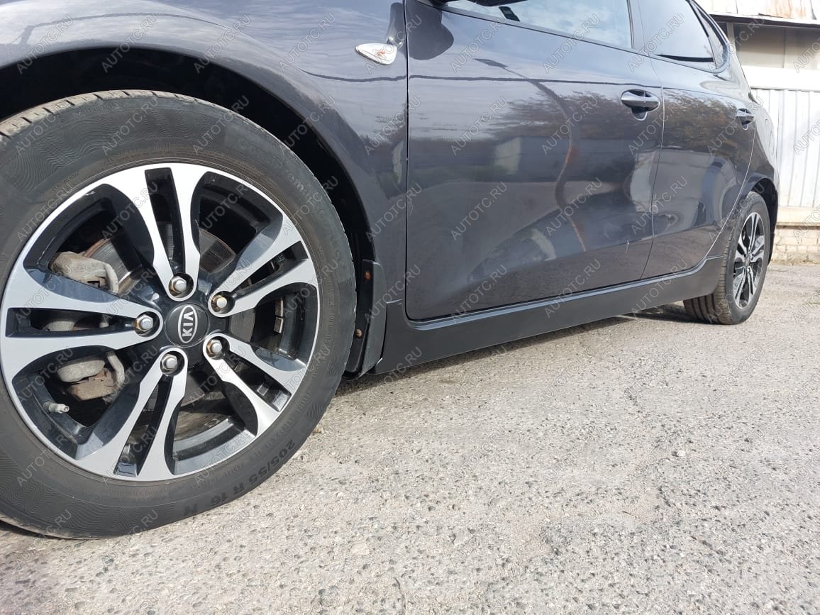 3 289 р. Пластиковые накладки порогов Фанат Тюнинг  KIA Ceed  2 JD (2012-2018) дорестайлинг универсал, дорестайлинг, хэтчбэк, рестайлинг универсал, рестайлинг, хэтчбэк (неокрашенные (глянец под окраску))  с доставкой в г. Кемерово
