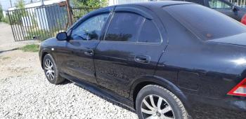 Пластиковые накладки порогов Фанат Тюнинг Nissan Almera Classic  седан (2006-2013) B10