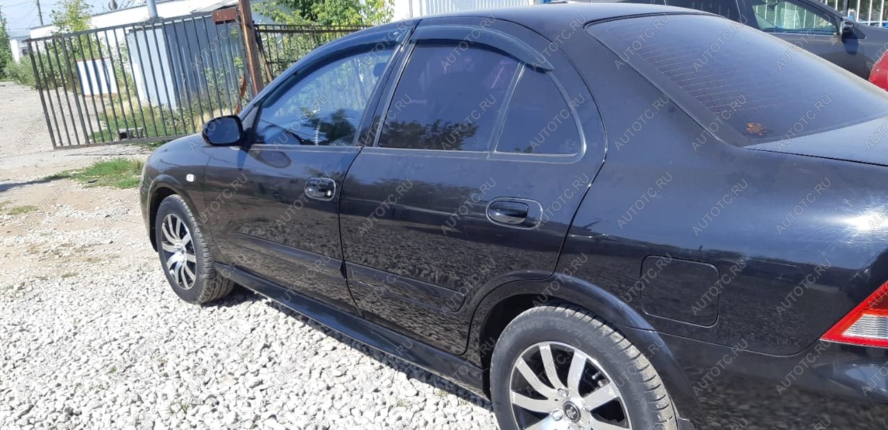 3 499 р. Пластиковые накладки порогов Фанат Тюнинг  Nissan Almera Classic  седан (2006-2013) B10 (неокрашенные (глянец под окраску))  с доставкой в г. Кемерово