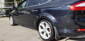3 499 р. Пластиковые накладки порогов Фанат Тюнинг Ford Mondeo Mk4,BD дорестайлинг, седан (2007-2010) (неокрашенные (глянец под окраску))  с доставкой в г. Кемерово. Увеличить фотографию 2