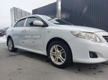 3 289 р. Пластиковые накладки порогов Фанат Тюнинг  Toyota Corolla  E150 (2006-2013) седан дорестайлинг, седан рестайлинг (неокрашенные (глянец под окраску))  с доставкой в г. Кемерово. Увеличить фотографию 2