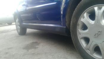 3 499 р. Пластиковые накладки порогов Фанат Тюнинг Chery Kimo A1 хэтчбэк (2008-2014) (неокрашенные (глянец под окраску))  с доставкой в г. Кемерово. Увеличить фотографию 2