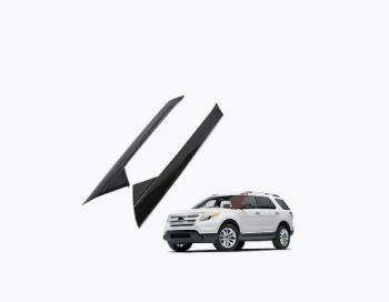 Молдинг лобового стекла (комплект LH+RH) ALP Ford Explorer U502 дорестайлинг (2010-2016) (черный)