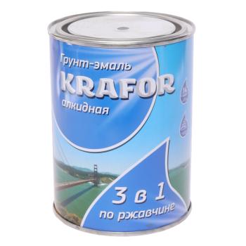529 р. Грунт-эмаль по ржавчине черный 1л KRAFOR  с доставкой в г. Кемерово. Увеличить фотографию 1