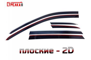 Дефлекторы окон 2D Стрелка11 Audi Q7 4M рестайлинг (2019-2022) (черные с хром накладками)