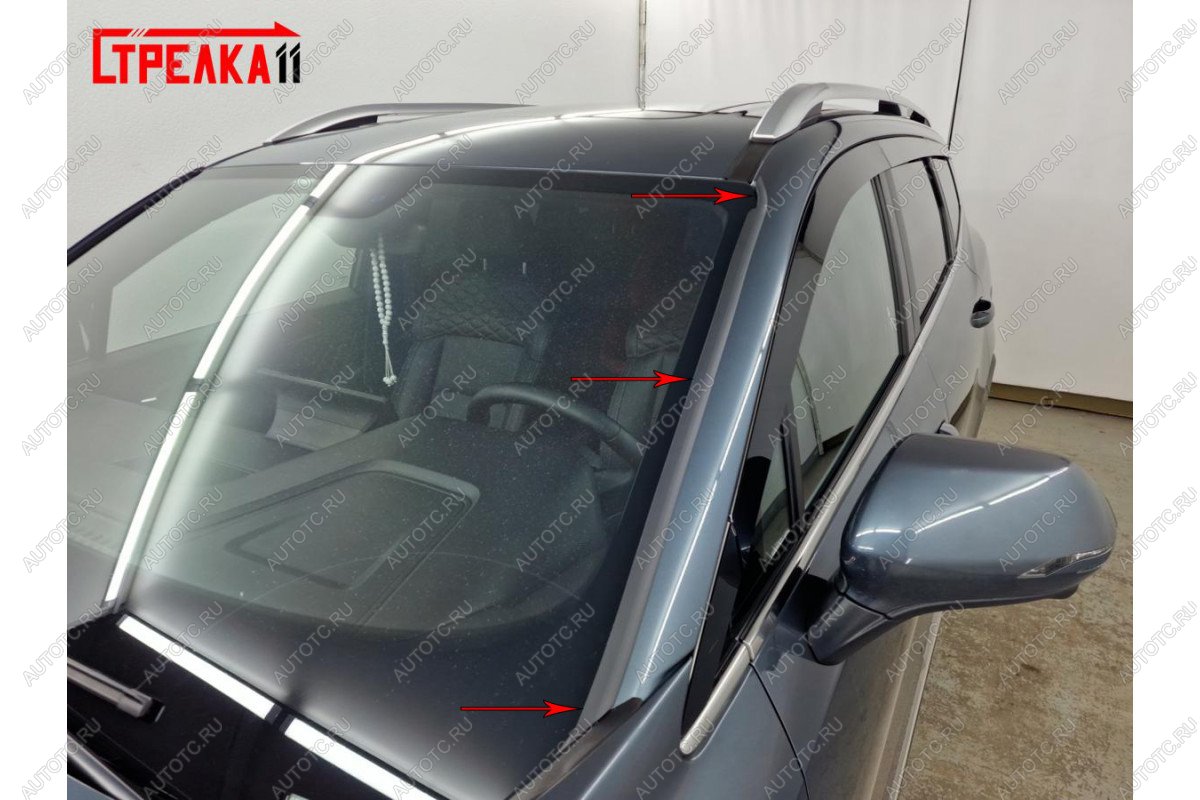 1 699 р. Водосток лобового стекла Стрелка 11 Geely Okavango (2021-2025) (черные)  с доставкой в г. Кемерово