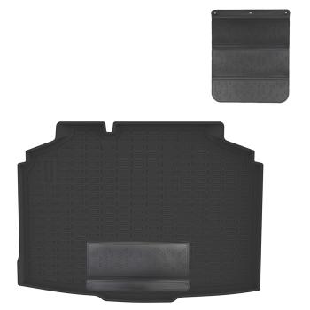 Коврики в багажное отделение с защитным фартуком Norplast Unidec Skoda Fabia 4 Mk4 хэтчбэк 5 дв. (2021-2025) (черный)