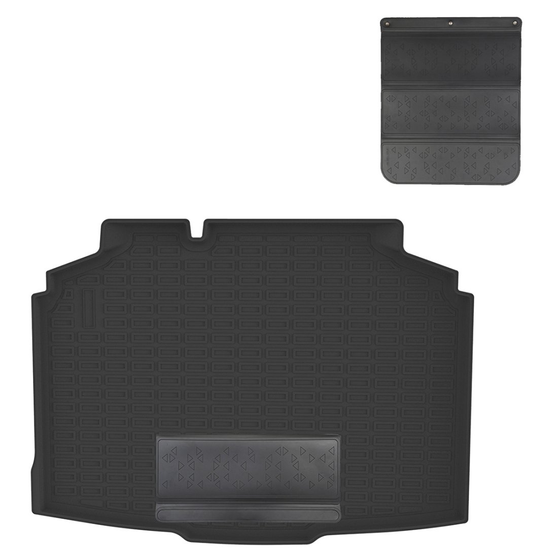 2 759 р. Коврики в багажное отделение с защитным фартуком Norplast Unidec  Skoda Fabia  4 Mk4 (2021-2025) хэтчбэк 5 дв. (черный)  с доставкой в г. Кемерово
