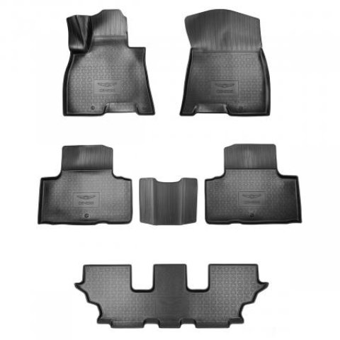 3 499 р. Коврики салонные (7 мест) Norplast Unidec  GENESIS GV80  1 JK1 (2020-2022) (черные)  с доставкой в г. Кемерово