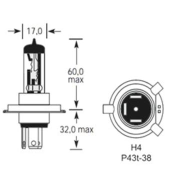 163 р. Лампа 12V H4 6055W P43t-38 16501000лм Стандарт TESLAFT (Россия)  с доставкой в г. Кемерово. Увеличить фотографию 2