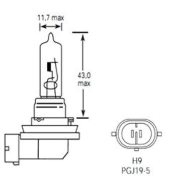 299 р. Лампа 12V H9 65W PGJ19-5 2100лм Стандарт TESLAFT (Россия)  с доставкой в г. Кемерово. Увеличить фотографию 2