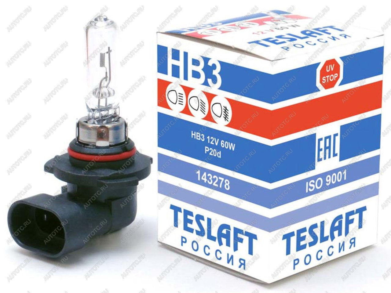 299 р. Лампа 12V HB3 65W P20d 1850лм Стандарт TESLAFT (Россия)  с доставкой в г. Кемерово