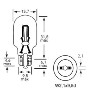49 р. Лампа 12V W16W W2.1x9.5d 300лм Стандарт TESLAFT (Россия)  с доставкой в г. Кемерово. Увеличить фотографию 2