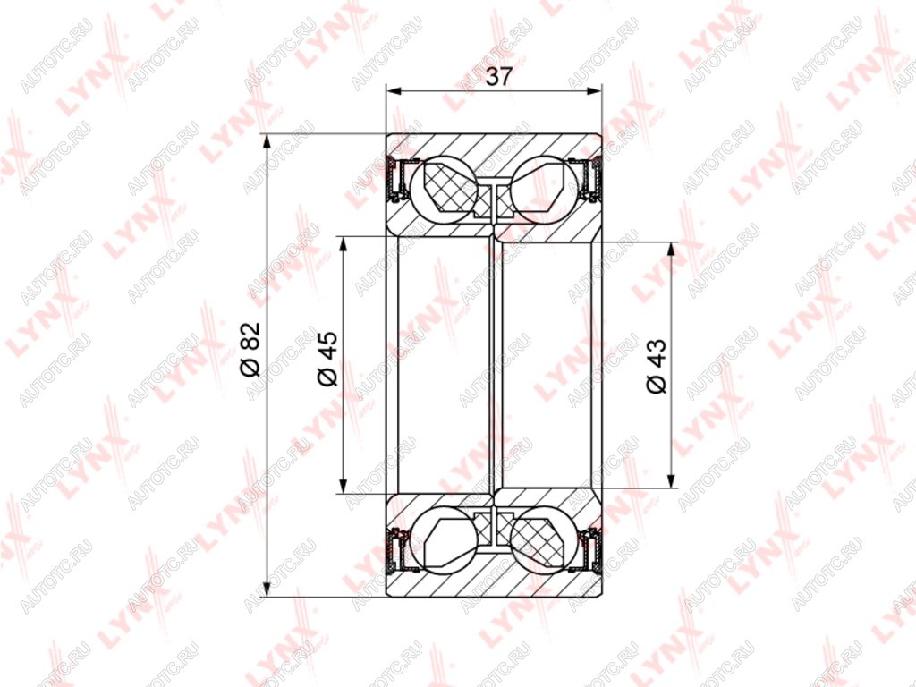 3 199 р. Подшипник ступицы VW Passat (96-00) AUDI 80,100,A4,A6,A8 (88-05) передней LYNX  с доставкой в г. Кемерово