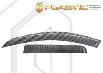 Дефлектора окон CA-Plastic Suzuki Solio (2015-2020) (Шелкография карбон серебро)