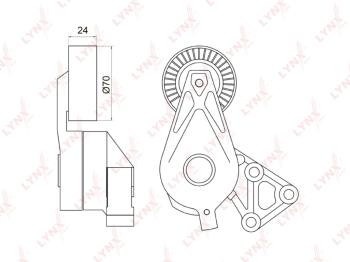 3 289 р. Ролик приводного ремня VW T5 (03-09),Golf (98-05) AUDI A3 (00-03) SKODA Octavia натяжителя LYNX  с доставкой в г. Кемерово. Увеличить фотографию 7
