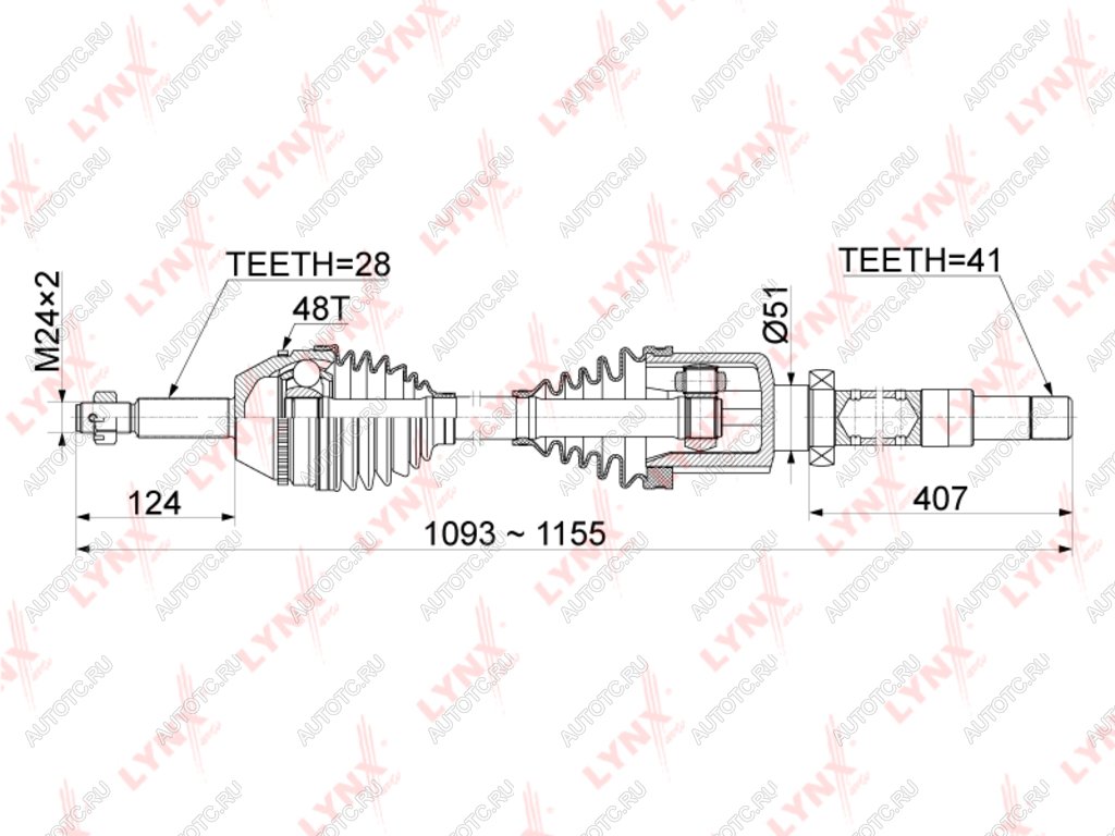 14 599 р. ШРУС наружный FORD Tansit (07-) правый комплект LYNX  с доставкой в г. Кемерово