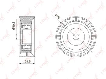 1 279 р. Ролик приводного ремня BMW 3 (E36,E46),5 (E34,E39,E60),7 (E38),X3 (E83),X5 (E53) натяжителя LYNX  с доставкой в г. Кемерово. Увеличить фотографию 1