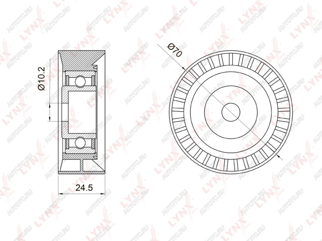 1 279 р. Ролик приводного ремня BMW 3 (E36,E46),5 (E34,E39,E60),7 (E38),X3 (E83),X5 (E53) натяжителя LYNX  с доставкой в г. Кемерово