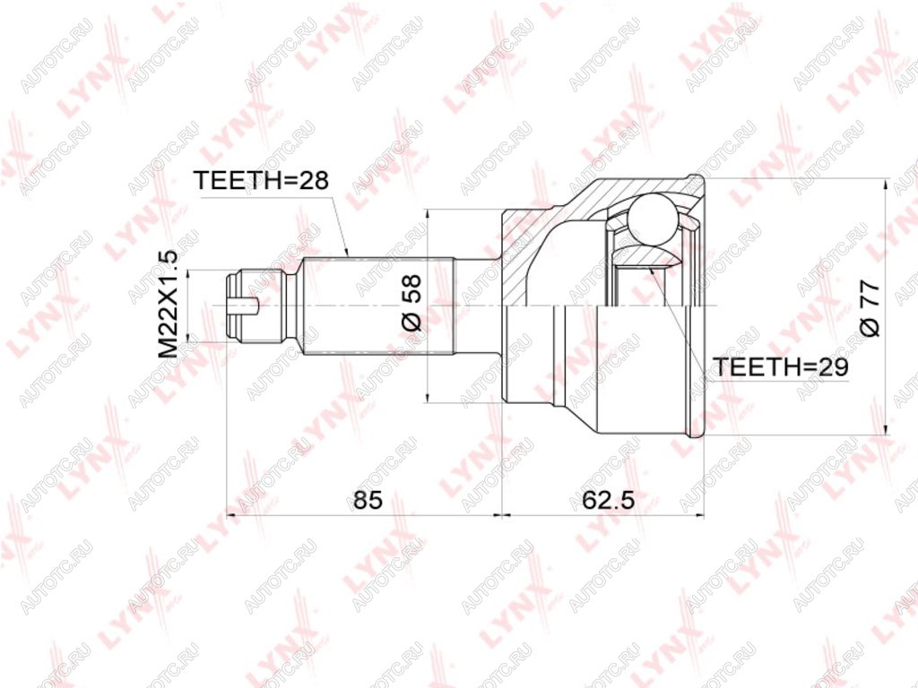 3 199 р. ШРУС наружный SUZUKI SX4 (06-) (1.51.6) LYNX  с доставкой в г. Кемерово