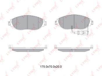 3 199 р. Колодки тормозные VW Golf (17-),Tiguan (16-) AUDI Q3 (17-) передние (4шт.) LYNX  с доставкой в г. Кемерово. Увеличить фотографию 1
