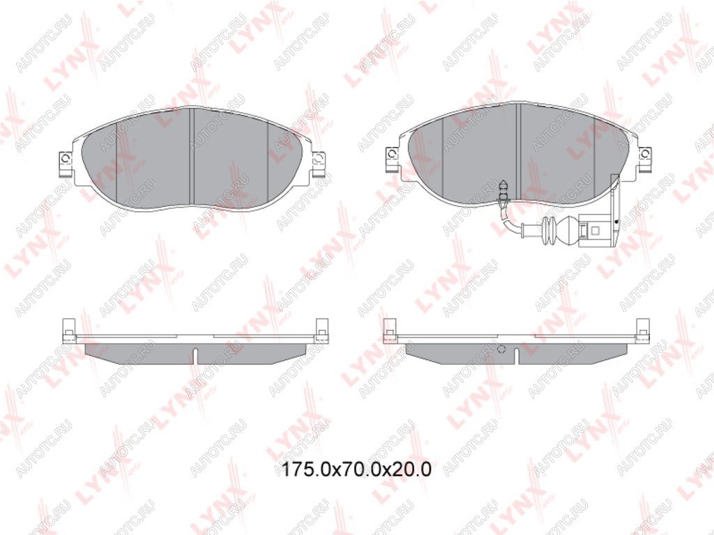 3 199 р. Колодки тормозные VW Golf (17-),Tiguan (16-) AUDI Q3 (17-) передние (4шт.) LYNX  с доставкой в г. Кемерово