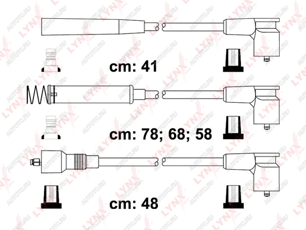 1 989 р. Провод высоковольтный OPEL Astra F (1.82.0),Vectra A (1.82.0) комплект LYNX  с доставкой в г. Кемерово