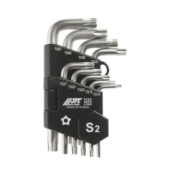 1 289 р. Набор ключей TORX ТS10-ТS50 пятилучевых Г-образных с отверстием 9 предметов JTC  с доставкой в г. Кемерово. Увеличить фотографию 1