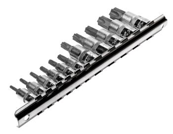 2 559 р. Набор головок торцевых 14"-38" TORX Т10Н-Т60Н с отверстием 11 предметов JTC  с доставкой в г. Кемерово. Увеличить фотографию 1