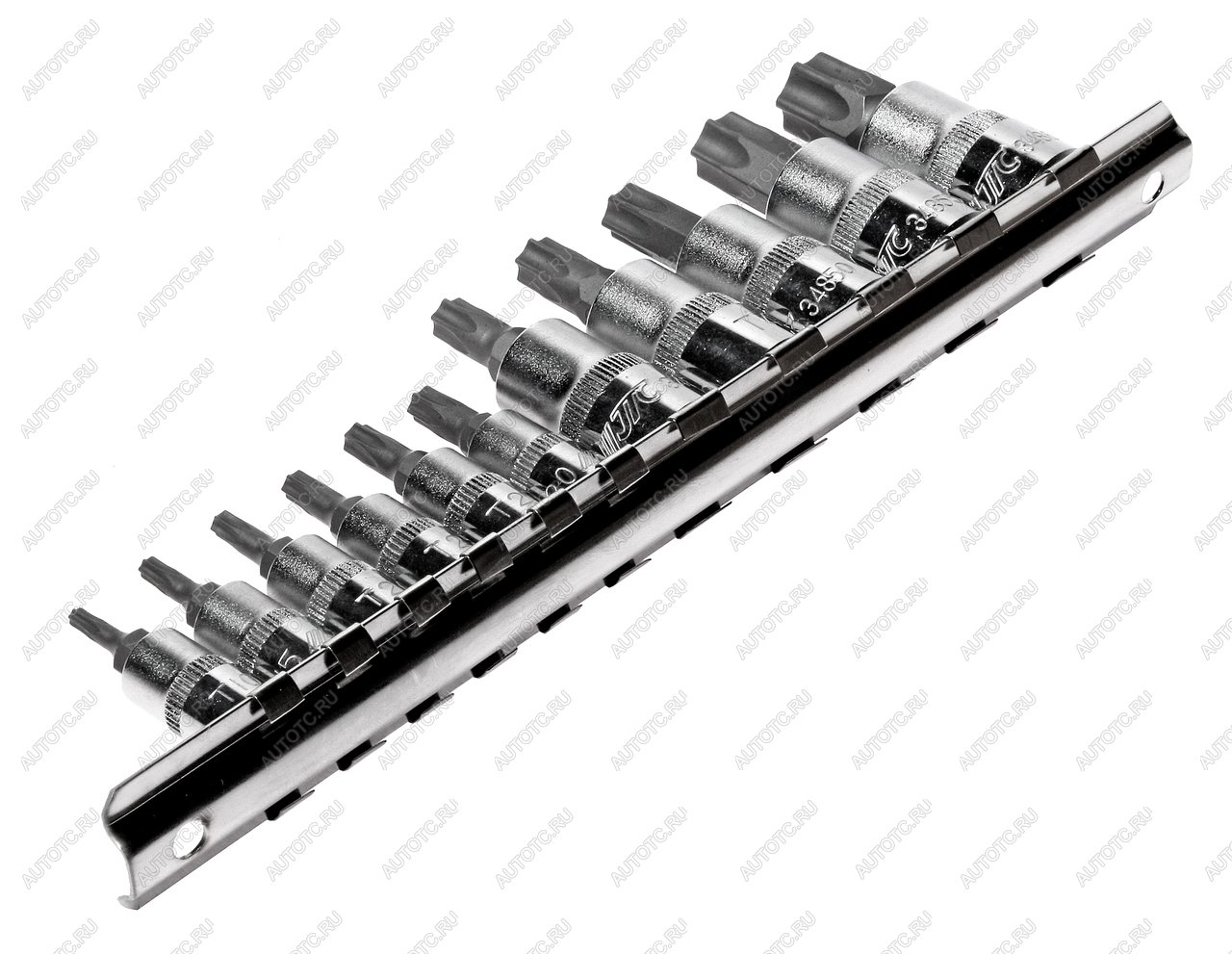 2 559 р. Набор головок торцевых 14"-38" TORX Т10Н-Т60Н с отверстием 11 предметов JTC  с доставкой в г. Кемерово
