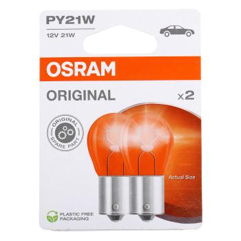 319 р. Лампа 12V PY21W BAU15s желтая блистер (2шт.) OSRAM  с доставкой в г. Кемерово. Увеличить фотографию 1