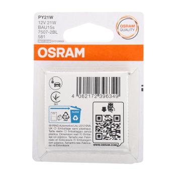 319 р. Лампа 12V PY21W BAU15s желтая блистер (2шт.) OSRAM  с доставкой в г. Кемерово. Увеличить фотографию 2