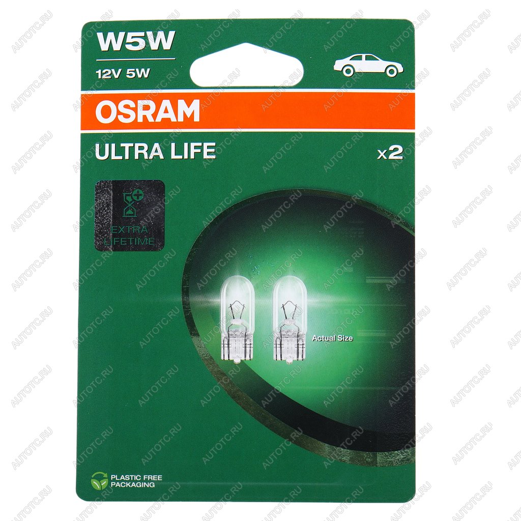 189 р. Лампа 12V W5W T10W W2.1x9.5d блистер (2шт.) Ultra Life OSRAM  с доставкой в г. Кемерово