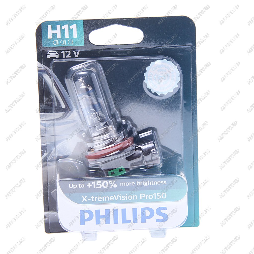 2 989 р. Лампа 12V H11 55W PGJ19-2 +150% блистер (1шт.) X-Treme Vision Pro 150 PHILIPS  с доставкой в г. Кемерово